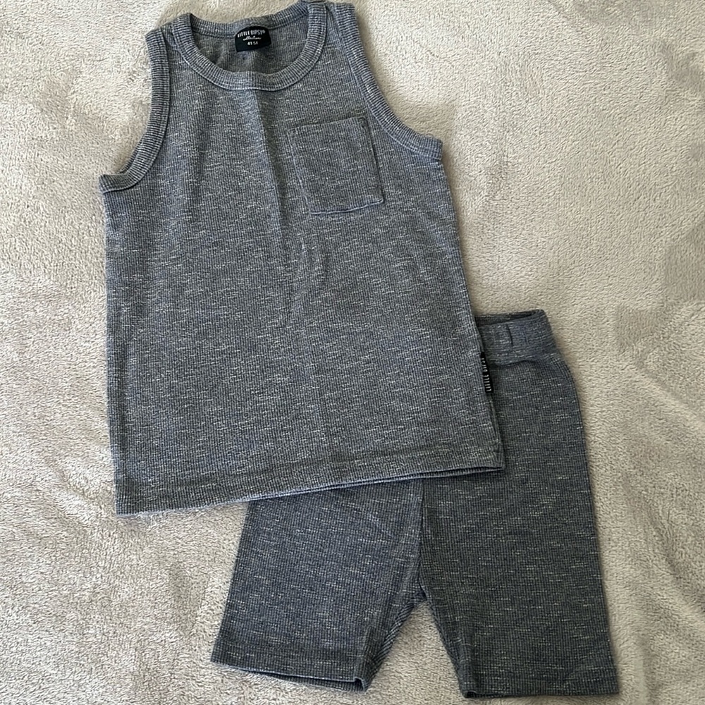 Little Bipsy Matching short/tank ribbed set